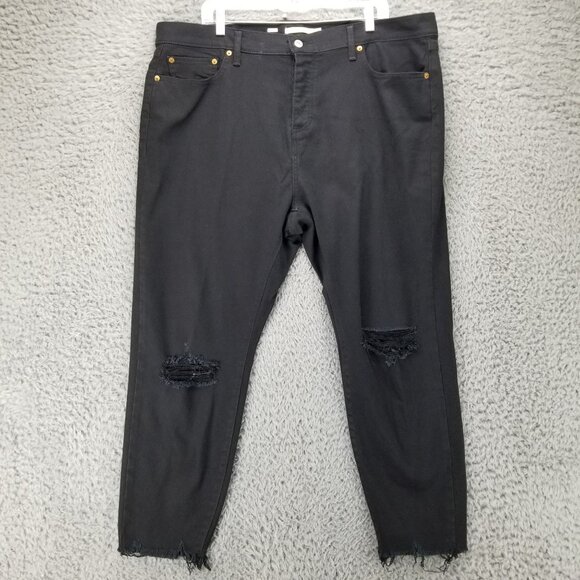 Levis Jeans Womens 22W Wedgie Skinny Black Stretch Button Fly High Rise - Picture 1 of 16